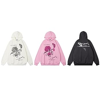 VOLYMOON Y2k Hoodies Mens Graphic Oversized Hip Hop